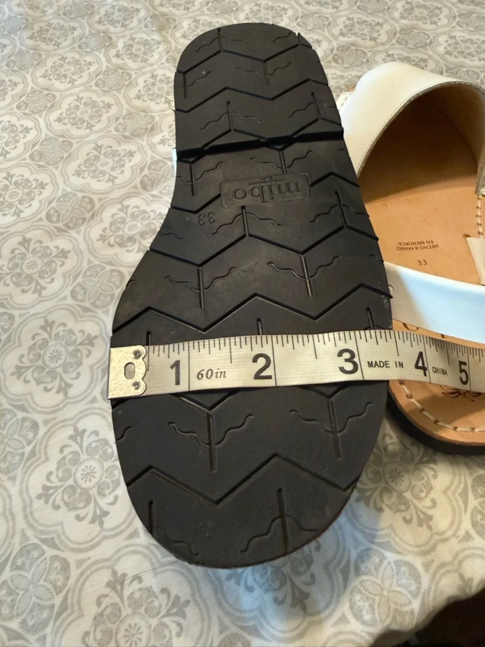 MIBO AVARCAS WHITE MENORCAN SANDALS SiZe 33 = US 1.5Y or US 2Y